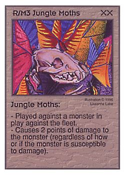 Need: 0    Want: 5    Have: 8    Will Trade: 0    In Storage: 1              R/M3 ‑ Jungle Moths  Set: Per  Rarity: U1    Artist: Lissanne Lake    