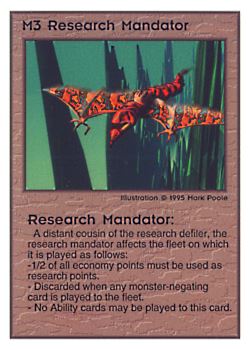 Need: 0    Want: 0    Have: 108    Will Trade: 100    In Storage: 50              M3 ‑ Research Mandator  Set: TG  Rarity: U1    Artist: Mark Poole    