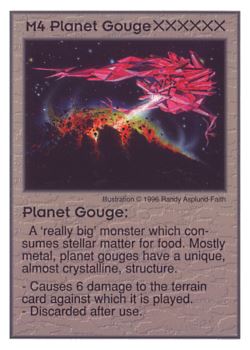 Need: 0    Want: 4    Have: 9    Will Trade: 0    In Storage: 0              M4 ‑ Planet Gouge  Set: Per  Rarity: U1    Artist: Randy Asplund‑Faith    
