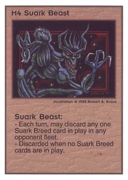 Need: 0    Want: 0    Have: 118    Will Trade: 110    In Storage: 50              M4 ‑ Suark Beast  Set: TG  Rarity: U1    Artist: Robert A. Kraus    
