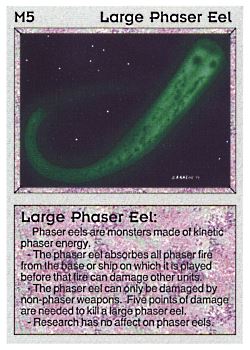 Need: 0    Want: 0    Have: 1 (+14)    Will Trade: 0    In Storage: 0              M5 ‑ Large Phaser Eel  Set: AL  Rarity: R1    Artist: Gary A. Kalin    