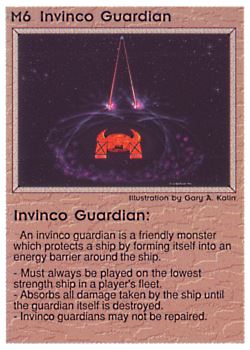 Need: 0    Want: 0    Have: 40    Will Trade: 34    In Storage: 25              M6 ‑ Invinco Guardian  Set: PE  Rarity: R1    Artist: Gary A. Kalin    