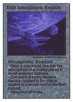Need: 0    Want: 0    Have: 132    Will Trade: 124    In Storage: 50              R/O1 ‑ Atmospheric Evasion  Set: PoM  Rarity: U1    Artist: Pat Morrissey    