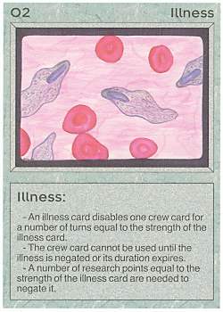 Need: 0    Want: 0    Have: 18    Will Trade: 10    In Storage: 9              O2 ‑ Illness  Set: BE  Rarity: U1    Artist: Leslie Rigley    