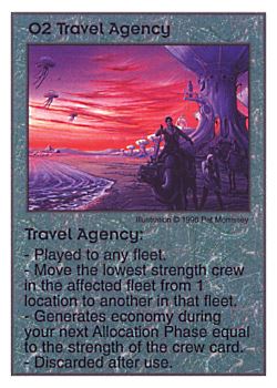 Need: 0    Want: 0    Have: 38    Will Trade: 30    In Storage: 25              O2 ‑ Travel Agency  Set: Pir  Rarity: U1    Artist: Pat Morrissey    
