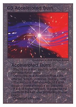Need: 0    Want: 0    Have: 118    Will Trade: 110    In Storage: 50              O3 ‑ Accelerated Burn  Set: TG  Rarity: U1    Artist: Michael Kelner    