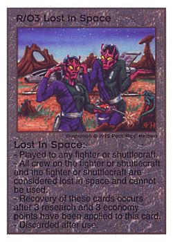 Need: 0    Want: 0    Have: 122    Will Trade: 114    In Storage: 50              R/O3 ‑ Lost In Space  Set: TG  Rarity: U1    Artist: Paul 'Prof' Herbert    