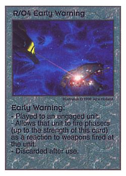 Need: 0    Want: 0    Have: 39    Will Trade: 31    In Storage: 25              R/O4 ‑ Early Warning  Set: Pir  Rarity: U1    Artist: John Holland    