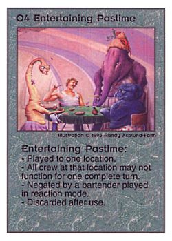 Need: 0    Want: 0    Have: 169 (+98)    Will Trade: 165    In Storage: 50              O4 ‑ Entertaining Pastime  Set: PoM  Rarity: R1    Artist: Randy Asplund‑Faith    
