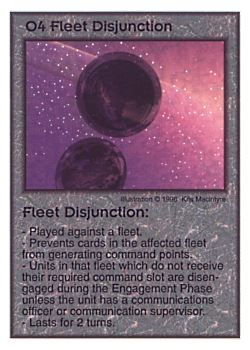 Need: 3    Want: 8    Have: 2    Will Trade: 0    In Storage: 0              O4 ‑ Fleet Disjunction  Set: AF  Rarity: V3    Artist: Kris Macintyre    