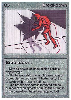 Need: 1    Want: 0    Have: 0 (+24)    Will Trade: 0    In Storage: 0              O5 ‑ Breakdown  Set: AL  Rarity: U1    Artist: Gary A. Kalin    
