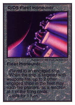Need: 2    Want: 8    Have: 3    Will Trade: 0    In Storage: 0              R/O5 ‑ Fleet Maneuver  Set: GI  Rarity: U1    Artist: David Lee Anderson    