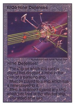 Need: 0    Want: 6    Have: 7    Will Trade: 0    In Storage: 0              R/O6 ‑ Mine Defenses  Set: AT  Rarity: V1    Artist: Randy 'Tarkas' Hoar    