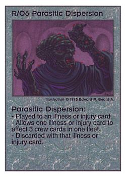 Need: 0    Want: 0    Have: 160    Will Trade: 154    In Storage: 50              R/O6 ‑ Parasitic Dispersion  Set: PoM  Rarity: R1    Artist: Edward P. Beard Jr.    