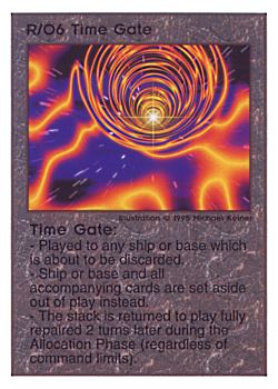 Need: 0    Want: 0    Have: 112    Will Trade: 106    In Storage: 51              R/O6 ‑ Time Gate  Set: TG  Rarity: U1    Artist: Michael Kelner    