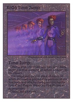 Need: 0    Want: 0    Have: 186    Will Trade: 180    In Storage: 50              R/O6 ‑ Time Jump  Set: TG  Rarity: R2    Artist: Susan Van Camp    