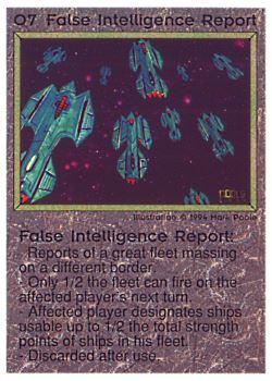 Need: 0    Want: 0    Have: 38 (+94)    Will Trade: 35    In Storage: 28              O7 ‑ False Intelligence Report  Set: PE  Rarity: R1    Artist: Mark Poole    