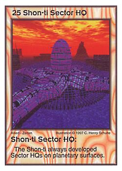 Need: 2    Want: 10    Have: 1    Will Trade: 0    In Storage: 0              HQ25 ‑ Shon‑ti Sector HQ  Set: AF  Rarity: V1    Artist: C. Henry Schulte    