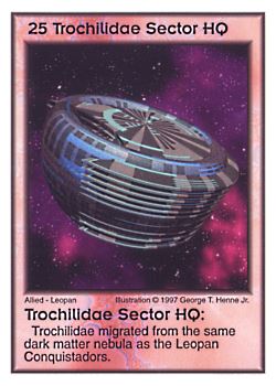 Need: 1    Want: 10    Have: 2    Will Trade: 0    In Storage: 0              HQ25 ‑ Trochilidae Sector HQ  Set: AF  Rarity: V2    Artist: George T. Henne Jr.    