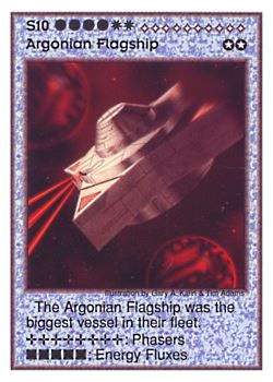 Need: 0    Want: 0    Have: 3    Will Trade: 0    In Storage: 0              S10 ‑ Argonian Flagship  Set: AT  Rarity: E1    Artist: Gary A. Kalin & Tim Adams    