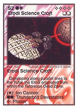 Need: 0    Want: 6    Have: 7    Will Trade: 0    In Storage: 0              S2 ‑ Erodi Science Craft  Set: AF  Rarity: R2    Artist: Andrew Smith & C. Henry Schulte    