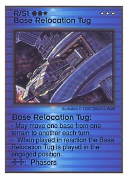 Need: 0    Want: 7    Have: 6    Will Trade: 0    In Storage: 0              R/S1 ‑ Base Relocation Tug  Set: AT  Rarity: U1    Artist: Christina Wald    