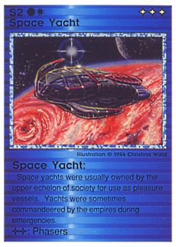 Need: 0    Want: 0    Have: 56 (+143)    Will Trade: 52    In Storage: 49              S2 ‑ Space Yacht  Set: PE  Rarity: U1    Artist: Christina Wald    