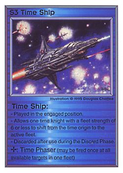 Need: 0    Want: 0    Have: 209    Will Trade: 201    In Storage: 50              S3 ‑ Time Ship  Set: TG  Rarity: R2    Artist: Douglas Chaffee    