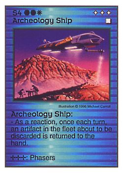 Need: 0    Want: 0    Have: 49    Will Trade: 41    In Storage: 36              S4 ‑ Archeology Ship  Set: Pir  Rarity: U1    Artist: Michael Carroll    