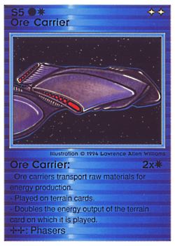 Need: 0    Want: 0    Have: 40 (+104)    Will Trade: 36    In Storage: 33              S5 ‑ Ore Carrier  Set: PE  Rarity: R1    Artist: Lawrence Allen Williams    