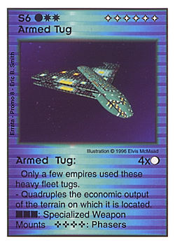 Need: 0    Want: 0    Have: -1    Will Trade: 0    In Storage: 0              S6 ‑ Armed Tug  Set: Pro8  Rarity: Pro8    Artist: Elvis McMaad    
