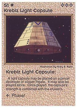 Need: 0    Want: 0    Have: 27    Will Trade: 19    In Storage: 25              S1 ‑ Krebiz Light Capsule  Set: PE  Rarity: C1    Artist: Gary A. Kalin    
