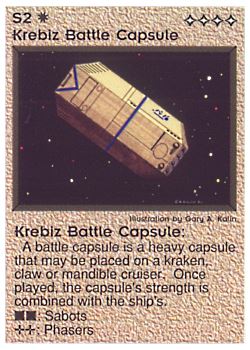 Need: 0    Want: 0    Have: 26    Will Trade: 18    In Storage: 16              S2 ‑ Krebiz Battle Capsule  Set: PE  Rarity: R1    Artist: Gary A. Kalin    