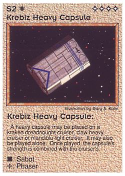 Need: 0    Want: 0    Have: 29    Will Trade: 21    In Storage: 23              S2 ‑ Krebiz Heavy Capsule  Set: PE  Rarity: C1    Artist: Gary A. Kalin    