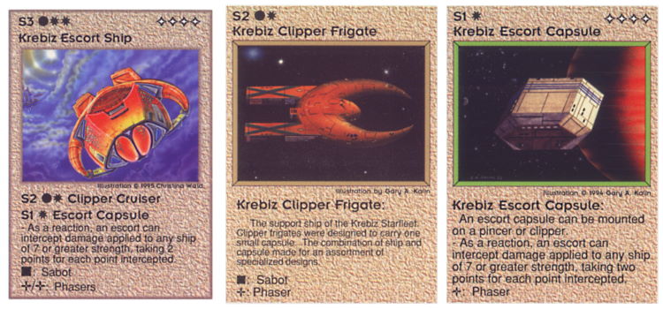 Need: 0    Want: 0    Have: -1    Will Trade: 0    In Storage: 0              S3 ‑ Krebiz Escort Ship (Combo)  Set: Pro8  Rarity: Pro8    Artist: Christina Wald & Gary A. Kalin    