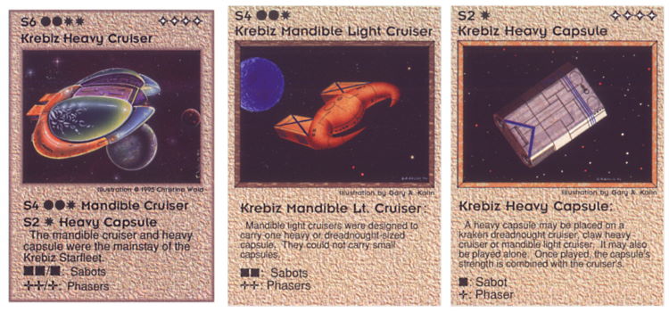 Need: 0    Want: 0    Have: -1    Will Trade: 0    In Storage: 0              S6 ‑ Krebiz Heavy Cruiser (Combo)  Set: Pro8  Rarity: Pro8    Artist: Christina Wald & Gary A. Kalin    