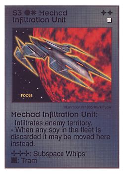 Need: 0    Want: 3    Have: 10    Will Trade: 0    In Storage: 0              S3 ‑ Mechad Infiltration Unit  Set: AT  Rarity: U1    Artist: Mark Poole    