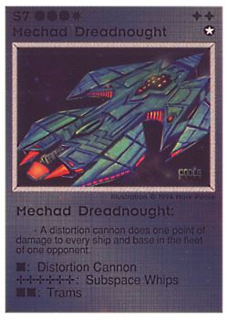 Need: 0    Want: 0    Have: 5 (+46)    Will Trade: 2    In Storage: 1              S7 ‑ Mechad Dreadnought  Set: PE  Rarity: V1    Artist: Mark Poole    