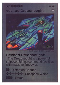 Need: 0    Want: 0    Have: 46 (+5)    Will Trade: 43    In Storage: 5              S7 ‑ Mechad Dreadnought  Set: UE  Rarity: V4    Artist: Mark Poole    