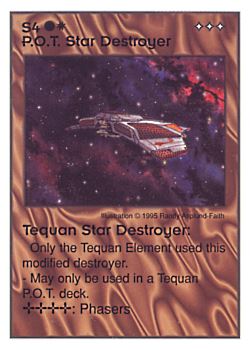 Need: 0    Want: 4    Have: 9    Will Trade: 0    In Storage: 3              S4 ‑ P.O.T. Star Destroyer ‑ Tequan Star Destroyer  Set: AT  Rarity: U1    Artist: Randy Asplund‑Faith    