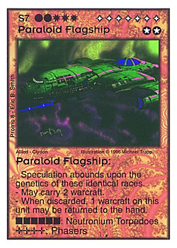 Need: 0    Want: 0    Have: -1    Will Trade: 0    In Storage: 0              S7 ‑ Paraloid Flagship  Set: Pro8  Rarity: Pro8    Artist: Michael Trapp    