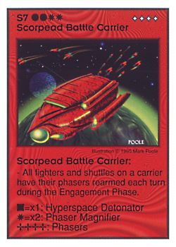 Need: 3    Want: 3    Have: 7    Will Trade: 0    In Storage: 2              S7 ‑ Scorpead Battle Carrier  Set: AT  Rarity: V1    Artist: Mark Poole    