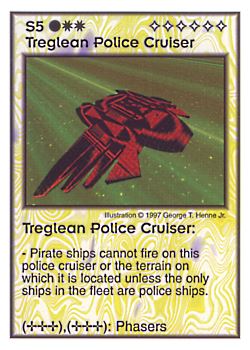 Need: 3    Want: 4    Have: 6    Will Trade: 0    In Storage: 0              S5 ‑ Treglean Police Cruiser  Set: AF  Rarity: V2    Artist: George T. Henne Jr.    
