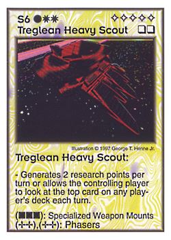 Need: 2    Want: 6    Have: 5    Will Trade: 0    In Storage: 0              S6 ‑ Treglean Heavy Scout  Set: AF  Rarity: V2    Artist: George T. Henne Jr.    