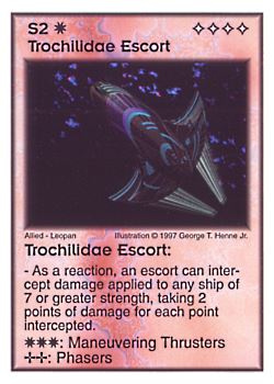 Need: 4    Want: 4    Have: 5    Will Trade: 0    In Storage: 0              S2 ‑ Trochilidae Escort  Set: AF  Rarity: V2    Artist: George T. Henne Jr.    