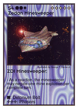 Need: 8    Want: 4    Have: 1    Will Trade: 0    In Storage: 0              S4 ‑ Zedan Minesweeper ‑ ZDI Minesweeper  Set: GI  Rarity: U1    Artist: George T. Henne Jr.    