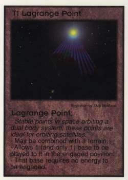Need: 3    Want: 10    Have: 0    Will Trade: 0    In Storage: 0              T1 ‑ Lagrange Point  Set: GI  Rarity: V1    Artist: Elvis McMaad    