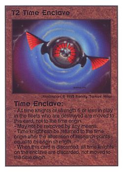 Need: 0    Want: 0    Have: 121    Will Trade: 113    In Storage: 50              T2 ‑ Time Enclave  Set: TG  Rarity: U1    Artist: Randy 'Tarkas' Hoar    