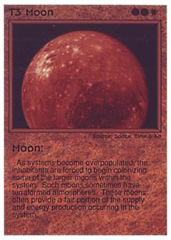 Need: 0    Want: 0    Have: 35 (+129)    Will Trade: 31    In Storage: 28              T3 ‑ Moon  Set: PE  Rarity: C1    Artist: Space, Time & Art    