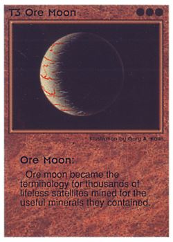 Need: 0    Want: 0    Have: 63    Will Trade: 55    In Storage: 50              T3 ‑ Ore Moon  Set: PE  Rarity: C2    Artist: Gary A. Kalin    